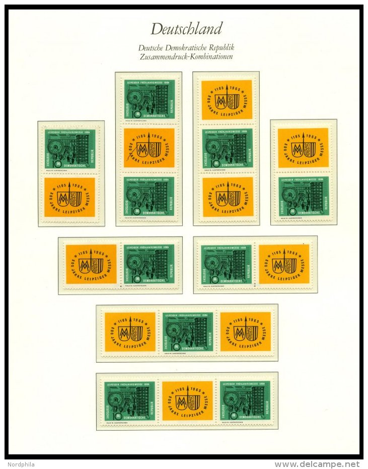 DDR 1012/3 **, 1964, Leipziger Frühlingsmesse, Alle 16 Zusammendrucke Komplett (W Zd 118-125 Und S Zd 44-51), Prach - Used Stamps