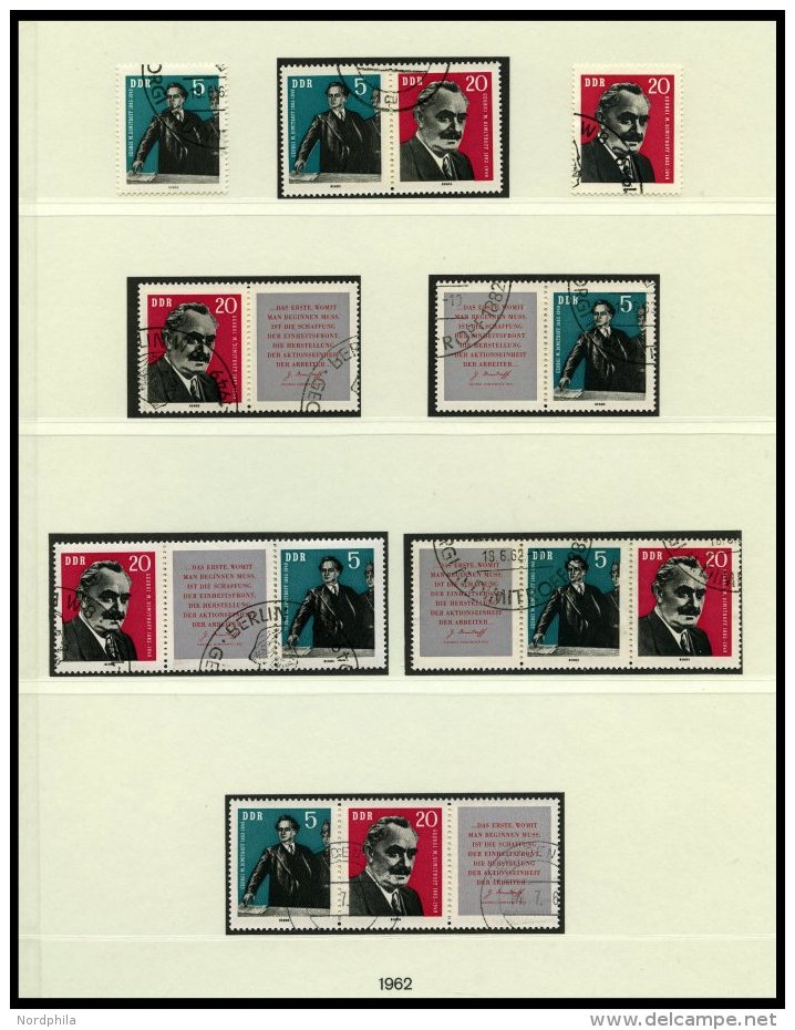 DDR 893/4 O, 1962, Dimitrow, Alle 6 Zusammendrucke Komplett (W Zd 28-33), Pracht - Used Stamps