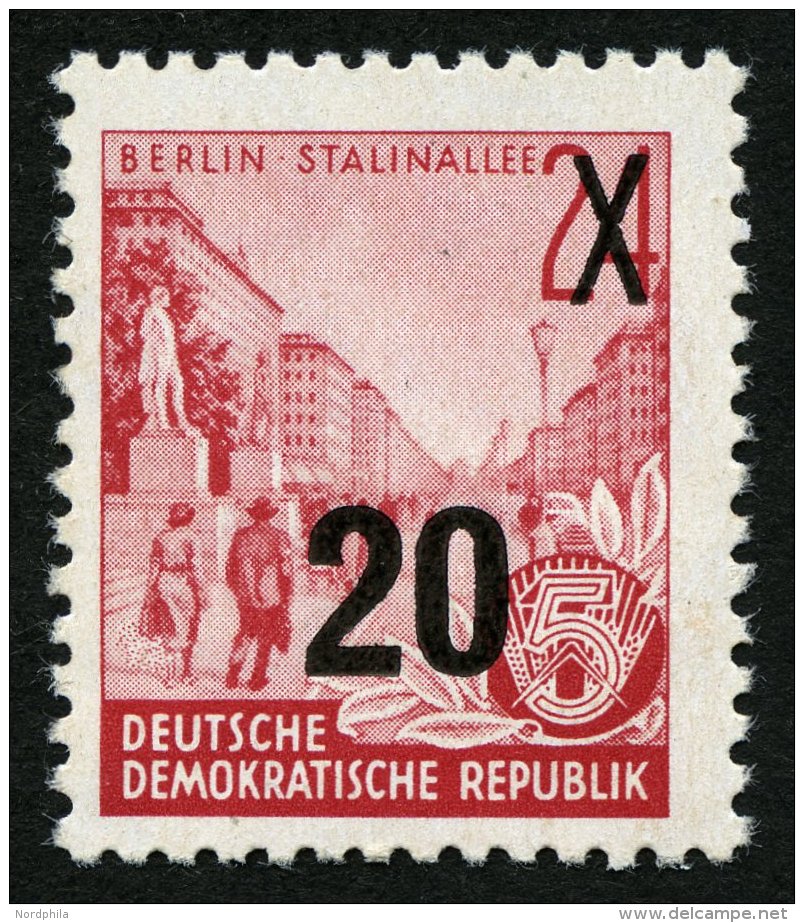 DDR 439aIIgXI **, 1954, 20 Auf 24 Pf. Bräunlichkarmin, Auf Urmarke, Offsetdruck, Pracht, R!, Gepr. Dietrich Und Fot - Used Stamps