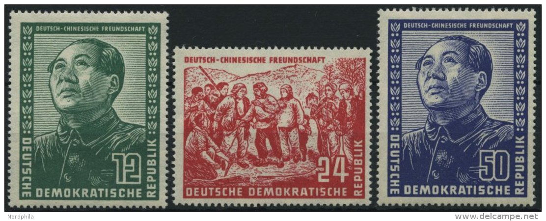 DDR 286-88 *, 1951, Chinesen, Falzreste, Prachtsatz, Mi. 100.- - Oblitérés
