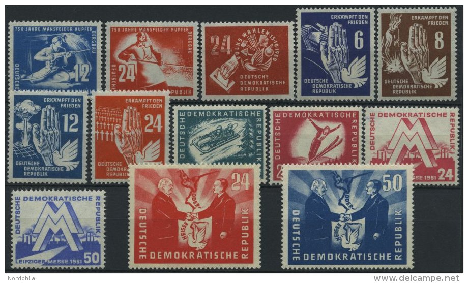 DDR 273-85 **, 1950/1, 13 Prachtwerte, Mi. 146.- - Oblitérés