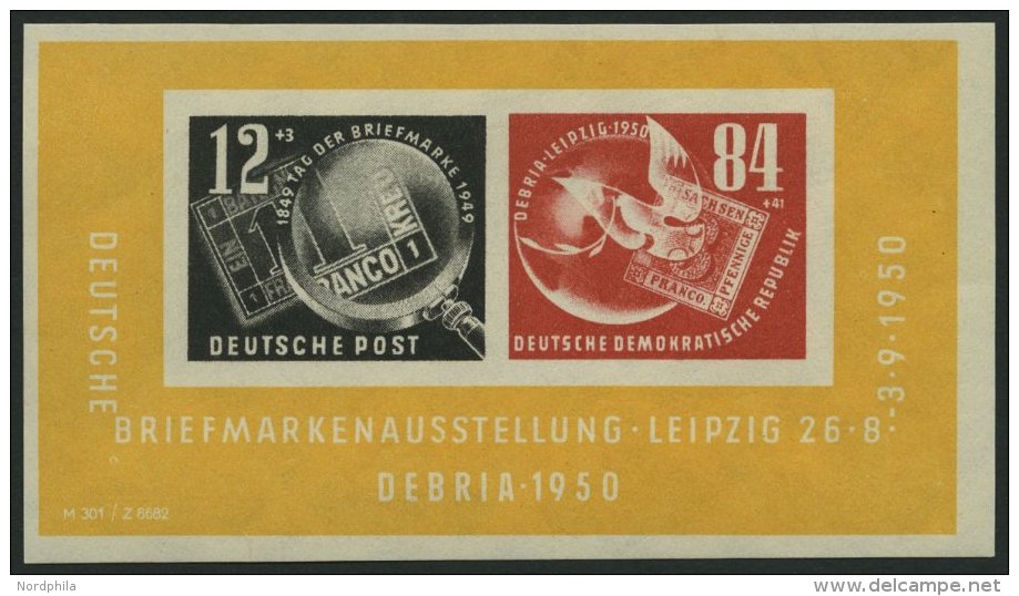 DDR Bl. 7 **, 1950, Block Debria, Pracht, Mi. 150.- - Oblitérés