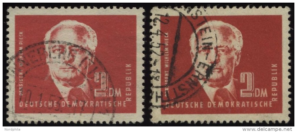 DDR 254ca,cb O, 1950, 2 DM Bräunlichrot Und Schwärzlichorangerot Pieck, 2 Prachtwerte, Gepr. Schönherr, M - Used Stamps