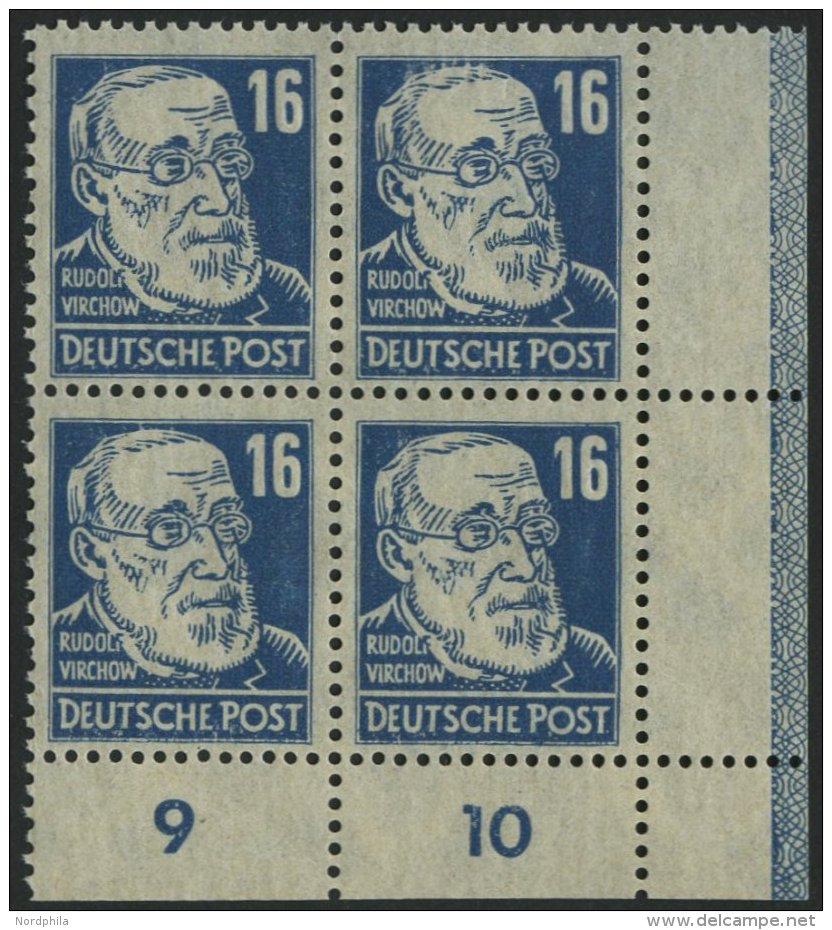 ALLGEMEINE-AUSGABEN 218ay VB **, 1948, 16 Pf. Preußischblau Virchow, Senkrechte Borkengummierung, Im Unteren Recht - Other & Unclassified