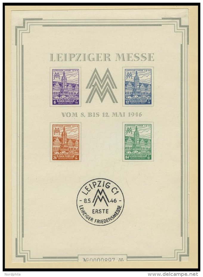 WEST-SACHSEN Bl. 5SX (*), 1946, Großblock Leipziger Messe, Wz. 1X, Type I, Mit Schutzhülle, Pracht, Mi. (500. - Other & Unclassified