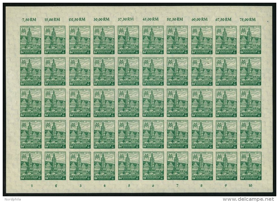 WEST-SACHSEN 162-65BY **, Leipziger Messe, Ungezähnt, Wz. Y, Im Kompletten Bogensatz (50), Pracht, R!, Mi. (ohne Ab - Other & Unclassified