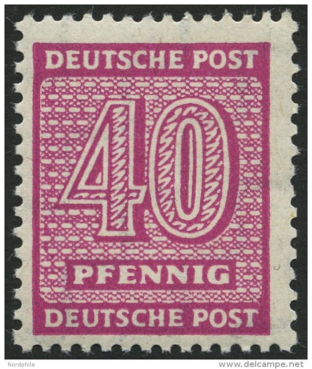 WEST-SACHSEN 136Xc **, 1945, 40 Pf. Lebhaftrotlila, Wz. 1X, üblich Gezähnt Pracht, Gepr. Dr. Jasch, Mi. 320.- - Other & Unclassified