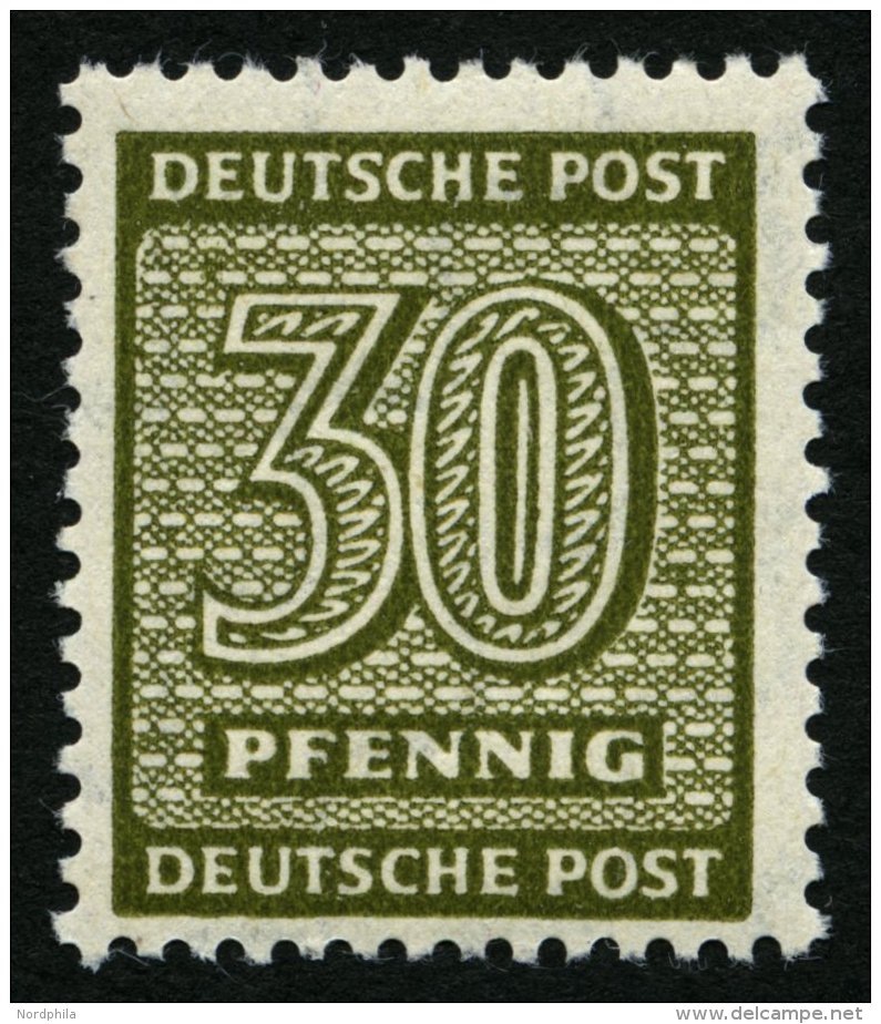 WEST-SACHSEN 135Xa **, 1945, 30 Pf. Bräunlicholiv, Wz. 1X, Pracht, Kurzbefund Dr. Jasch, Mi. 200.- - Other & Unclassified