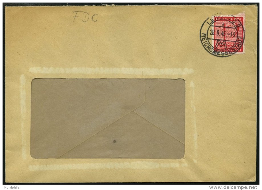 WEST-SACHSEN 119X BRIEF, 1945, 12 Pf. Lebhaftkarminrot, Wz. 1X, Auf Fensterumschlag, Mit Erstttags-Sonderstempel, Pracht - Other & Unclassified