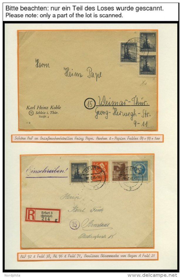 THÜRINGEN 92-99 BRIEF, Saubere Briefsammlung Von 116 Belegen Der Freimarkenausgabe, Alle Mit Viel Sachverstand Nach - Other & Unclassified