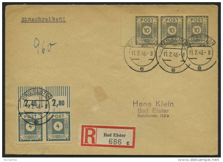 OST-SACHSEN 53aIII BRIEF, 1945, 4 Pf. Dunkelblaugrau Mit Abart Weißer Keil Im Markenunterrand (Feld 6), Im Oberran - Other & Unclassified