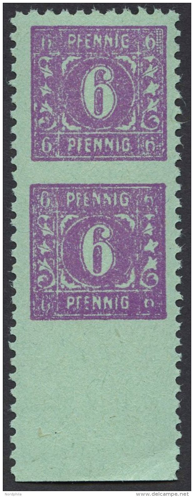 MECKLENBURG-VORPOMMERN 10xUw,Uu **, 1946, 6 Pf. Grauviolett Auf Hellbläulichgrün, Waagerecht Ungezähnt Un - Other & Unclassified