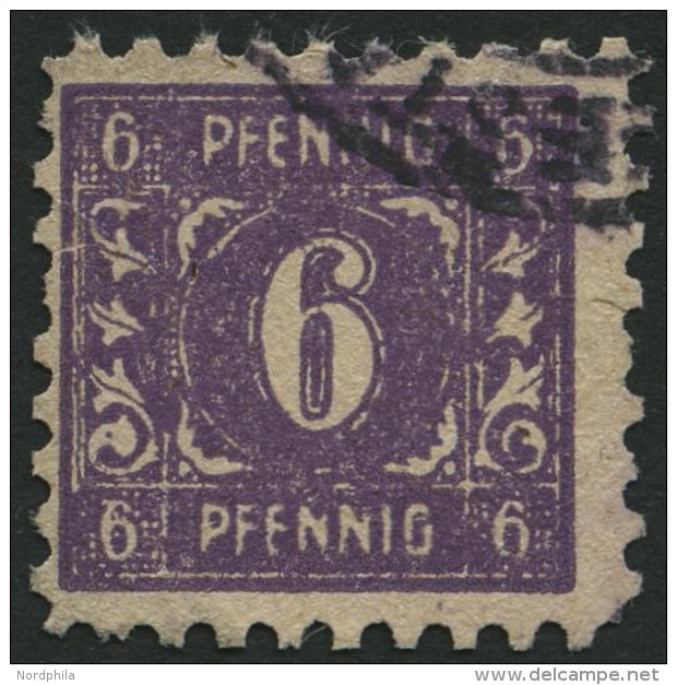 MECKLENBURG-VORPOMMERN 9aXLV O, 1945, 6 Pf. Dunkelrotviolett Mit Abart Großer Weißer Punkt Links An Linker U - Other & Unclassified