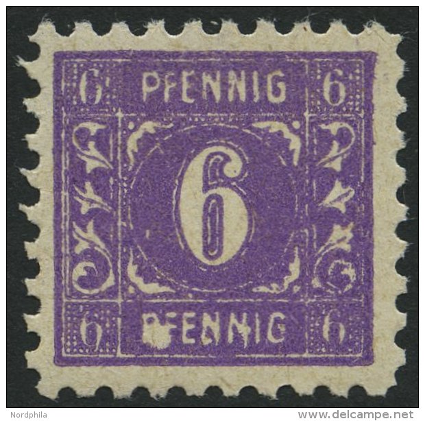 MECKLENBURG-VORPOMMERN 9aXI **, 1945, 6 Pf. Dunkelrotviolett Mit Abart Großer Fleck An PF Von Unterem Pfennig Sowi - Other & Unclassified