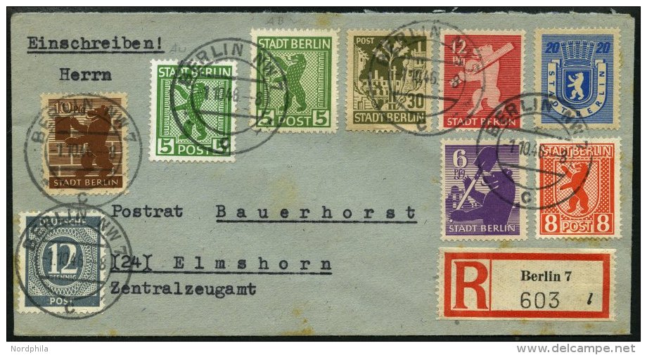 BERLIN UND BRANDENBURG 3AVIII BRIEF, 1945, 8 Pf. Orangerot, Gezähnt, Mit Abart Ca. 15 Kleine Punkte Rechts Im Rand - Autres & Non Classés