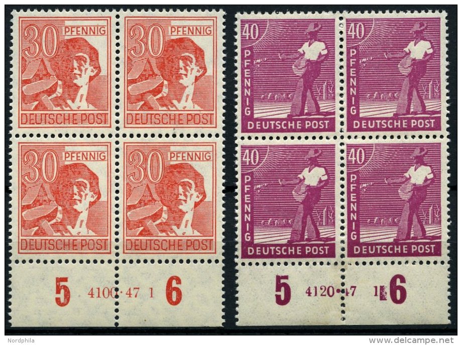 ALLIIERTE BES. 953/4HAN **, 1947, 30 Pf. Bräunlich Mit HAN 4100.47 1 Und 40 Pf. Dunkelrosalila Mit HAN 4120.47 1, P - Other & Unclassified