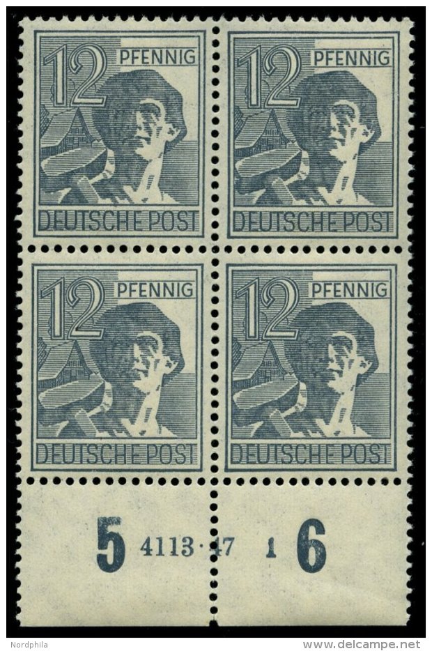 ALLIIERTE BES. 947HAN **, 1947, 12 Pf. Dunkelgrautürkis Mit HAN 4113.47 1, Pracht, Mi. 100.- - Other & Unclassified