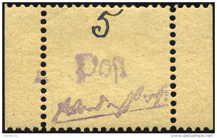 GROSSRÄSCHEN 3S *, 1945, 5 Pf. Auf Gelb Mit Seitenrändern, Falzrest, Pracht, Gepr. Kunz, Mi. 1200.- - Private & Local Mails