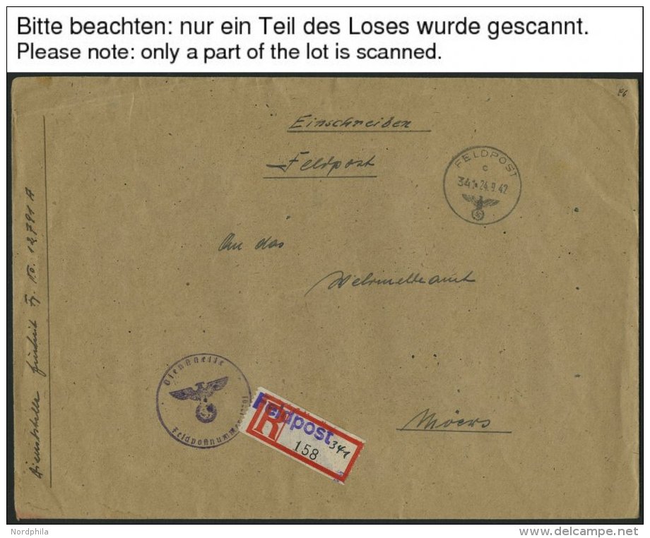 FELDPOST II. WK BELEGE 13 Verschiedene Feldpost-Einschreibbriefe, Pracht - Occupation 1938-45