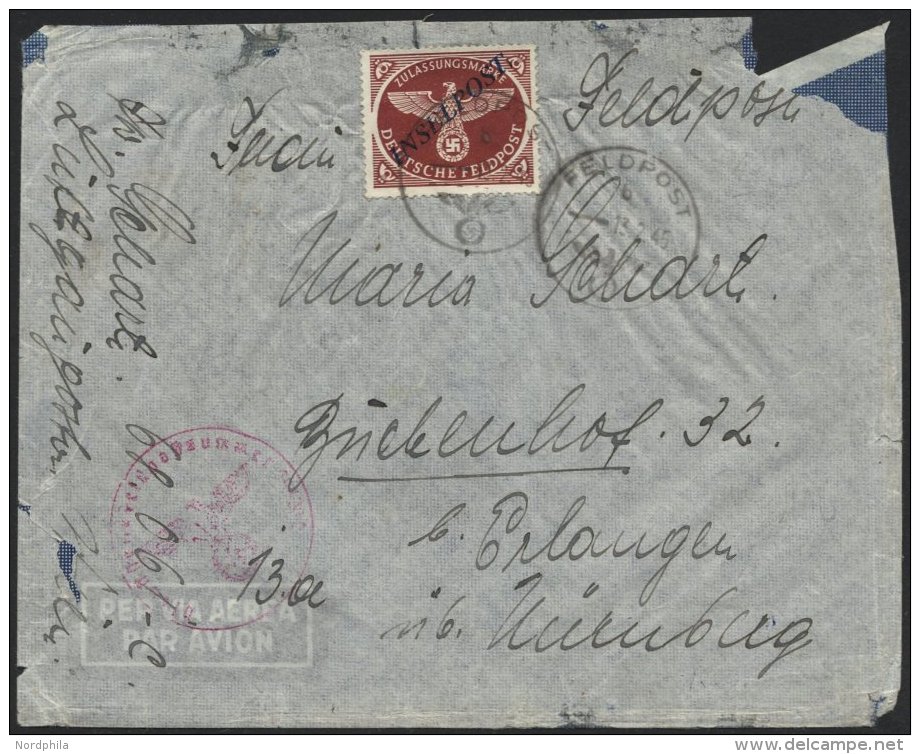 FELDPOSTMARKEN 10AbII BRIEF, 1944, Agramer Aufdruck, Gezähnt, Aufdruck Dunkelblau, üblich Gezähnt Auf Fel - Occupation 1938-45