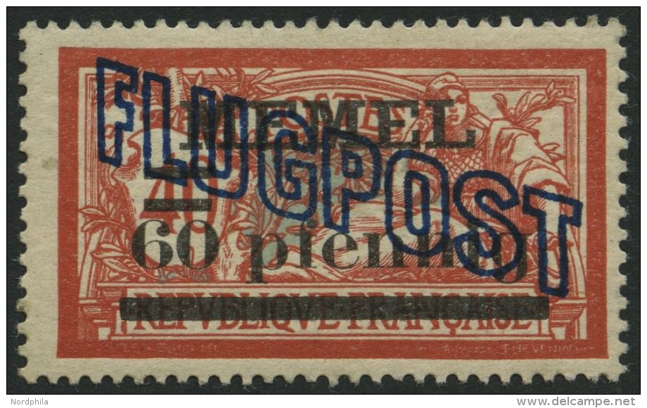 MEMELGEBIET 40Ix *, 1921, 60 Pf. Auf 40 C., GC-Papier, Falzrest, Pracht, Mi. 120.- - Klaipeda 1923
