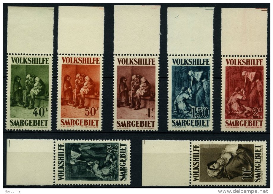 SAARGEBIET 135-41 **, 1929, Volkshilfe Vom Oberrand, Prachtsatz, Endwert Gepr. Ney, Mi. 200.- - Other & Unclassified