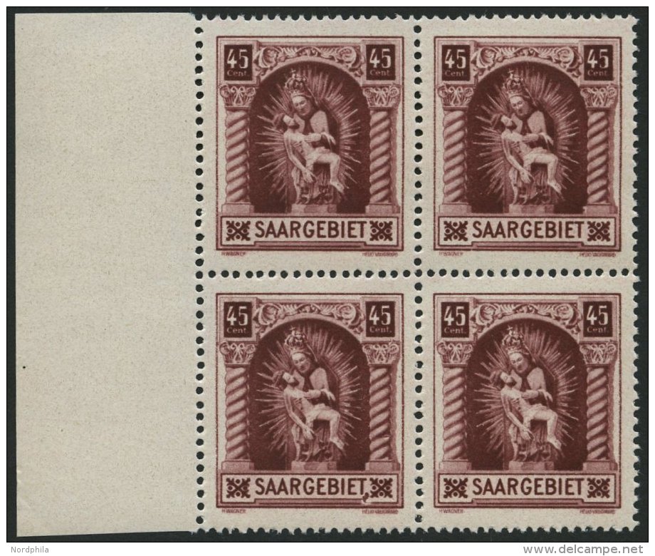 SAARGEBIET 102II **, 1925, 45 C. Madonna Mit Abart Rahmen Unter T Von Saargebiet Nach Oben Gebogen (Feld 45), Im Randvie - Other & Unclassified