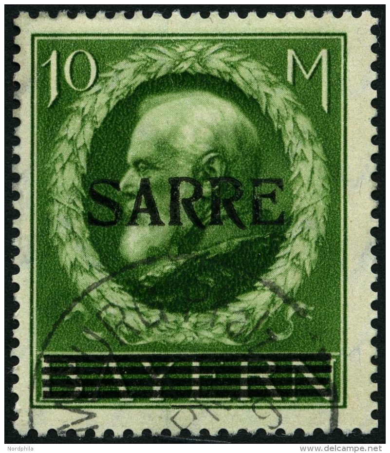 SAARGEBIET 31 O, 1920, 10 M. Bayern-Sarre, Pracht, U.a. Gepr. Burger, Mi. 320.- - Otros & Sin Clasificación