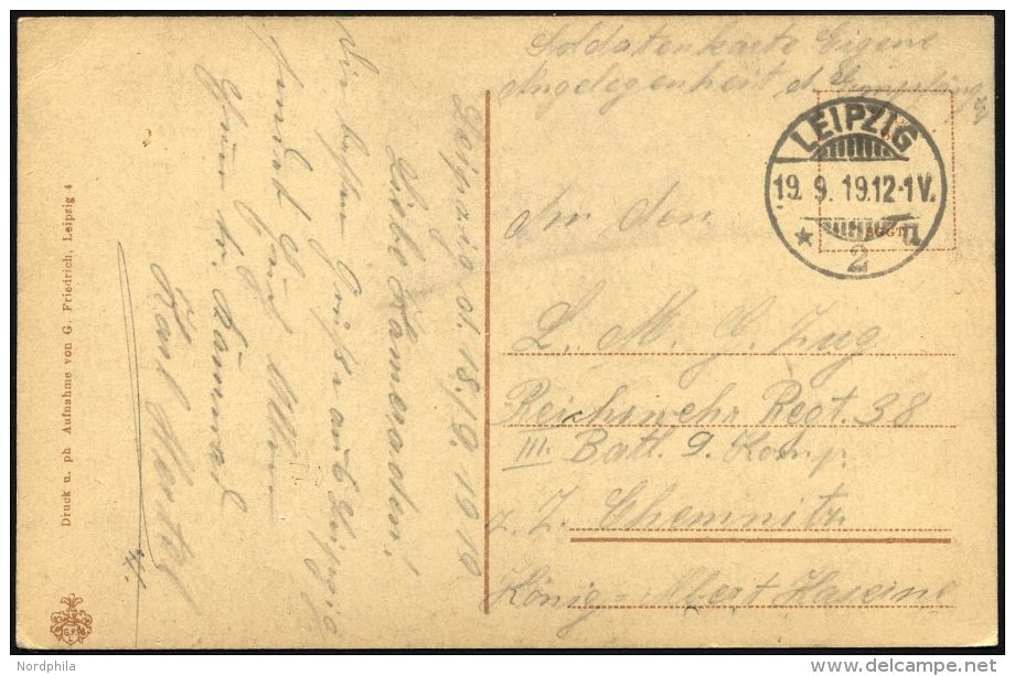 FELDPOST I.WK 1919, Reichswehr-Feldpost-Ansichtskarte Von Leipzig An Das In Der König-Albert-Kaserne Stationierte R - Used Stamps