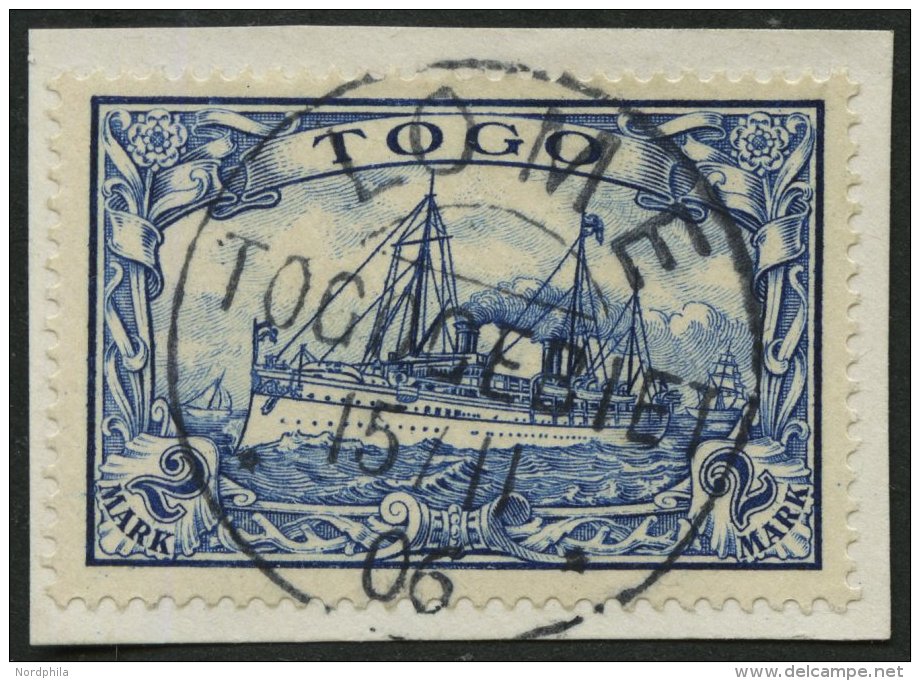 TOGO 17 BrfStk, 1900, 2 M. Schwärzlichblau, Prachtbriefstück, Mi. (100.-) - Togo