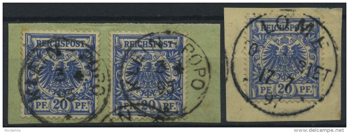 TOGO V 48d BrfStk, 1895/9, 20 Pf. Violettultramarin, Stempel KLEIN-POPO Und LOME, 2 Prachtbriefstücke - Togo