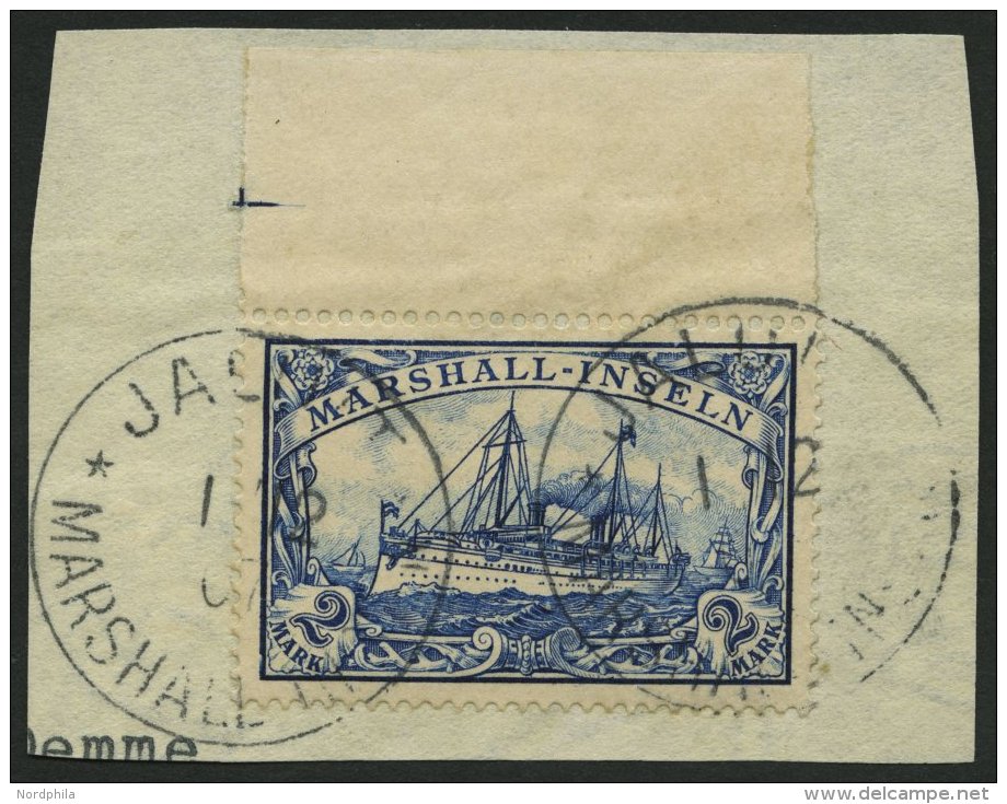 MARSHALL-INSELN 23 BrfStk, 1901, 2 M. Schwärzlichblau, Oberrandstück, Prachtbriefstück, Mi. (140.-) - Marshall Islands