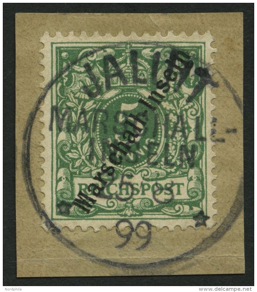 MARSHALL-INSELN 2I BrfStk, 1899, 5 Pf. Jaluit-Ausgabe, Kabinettbriefstück, Fotoattest Jäschke-L. - Marshall Islands