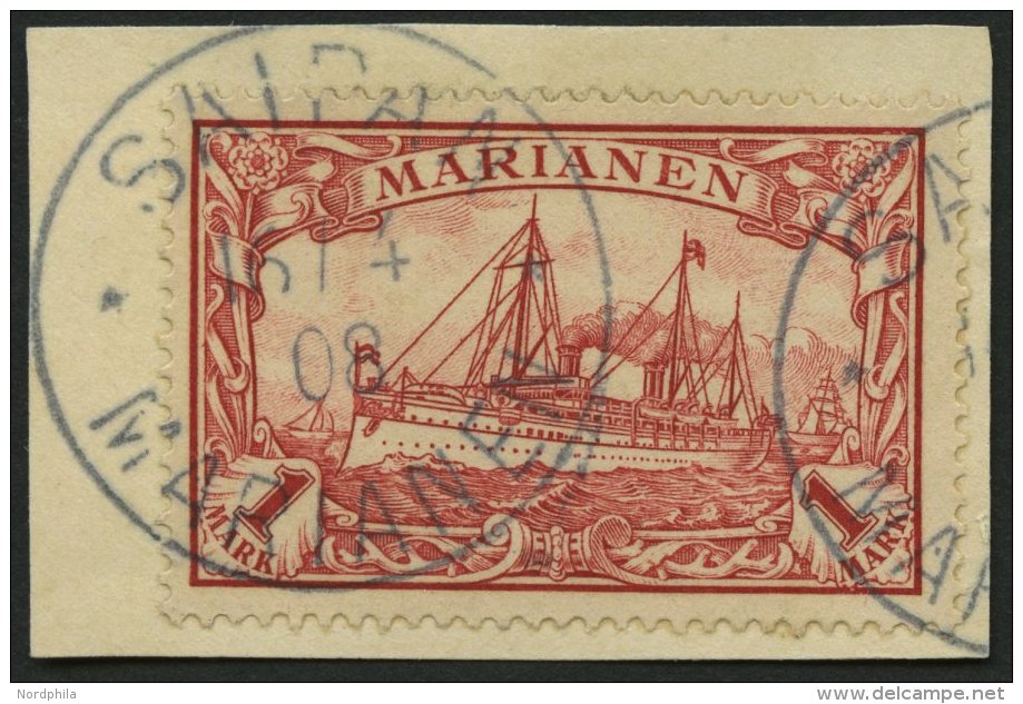 MARIANEN 16 BrfStk, 1901, 1 M. Rot, Prachtbriefstück, Mi. (85.-) - Mariana Islands