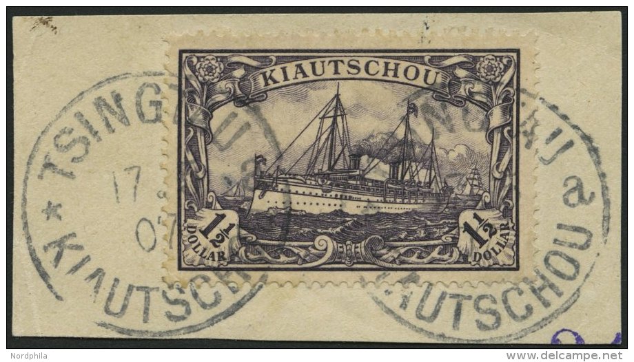 KIAUTSCHOU 36IAa BrfStk, 1905, 11/2 $ Schwarzviolett, Mit Wz., Friedensdruck, Kleiner Zahnfehler Sonst Prachtbriefst&uum - Kiauchau