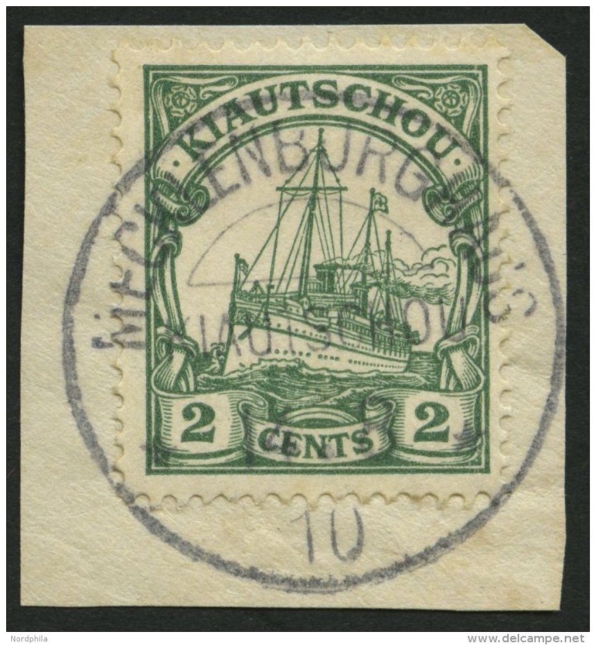 KIAUTSCHOU 29a BrfStk, 1905, 2 C. Grün, Mit Wz., Zentrischer Stempel MECKLENBURGHAUS, Prachtbriefstück - Kiauchau