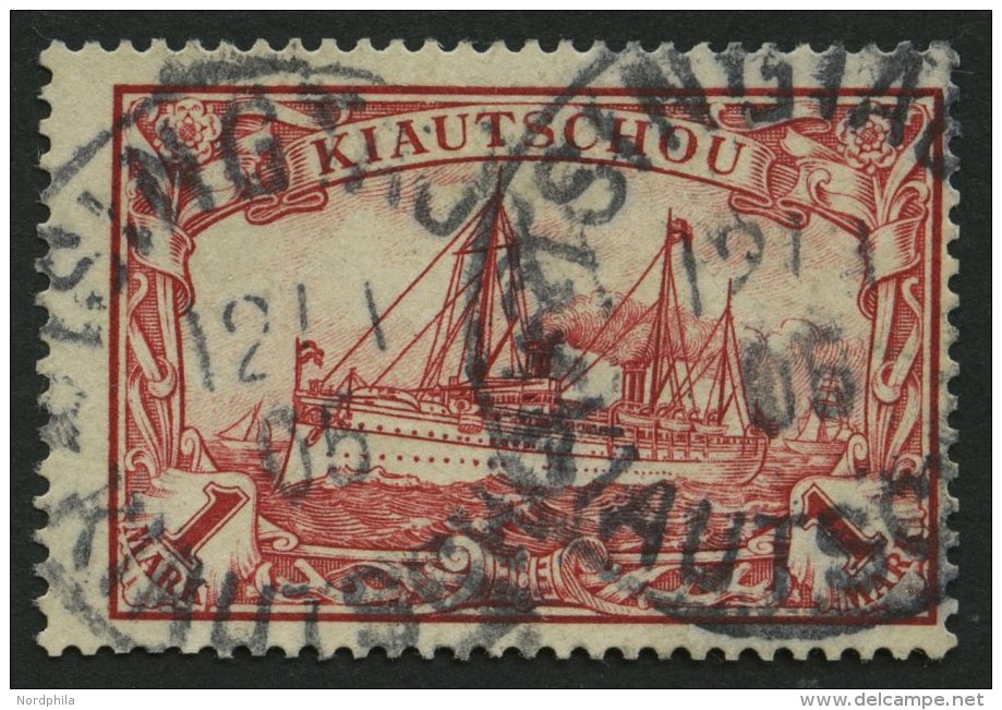 KIAUTSCHOU 14 O, 1901, 1 M. Rot, Etwas Dezentriert, Pracht, Mi. 110.- - Kiauchau