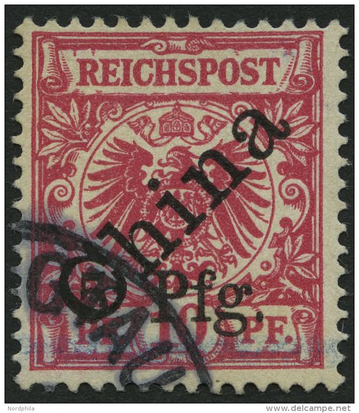 KIAUTSCHOU 1I O, 1900, 5 Pf. Auf 10 Pf. Diagonaler Aufdruck, Type 1, Pracht, Gepr. Jäschke-L., Mi. 160.- - Kiauchau