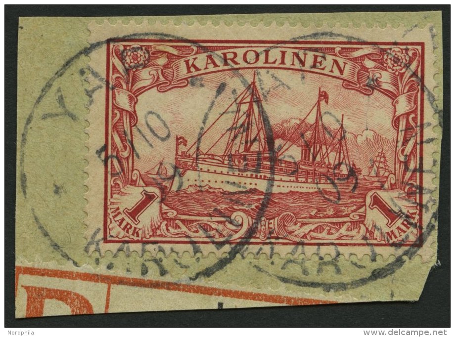 KAROLINEN 16 BrfStk, 1900, 1 M. Rot, Stempel YAP, Prachtbriefstück, Mi. (70.-) - Caroline Islands