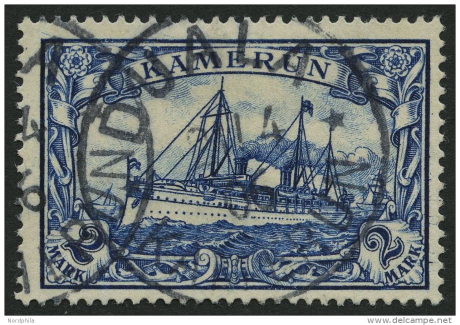 KAMERUN 17 O, 1900, 2 M. Schwärzlichblau, Ohne Wz., Pracht, Mi. 90.- - Cameroun