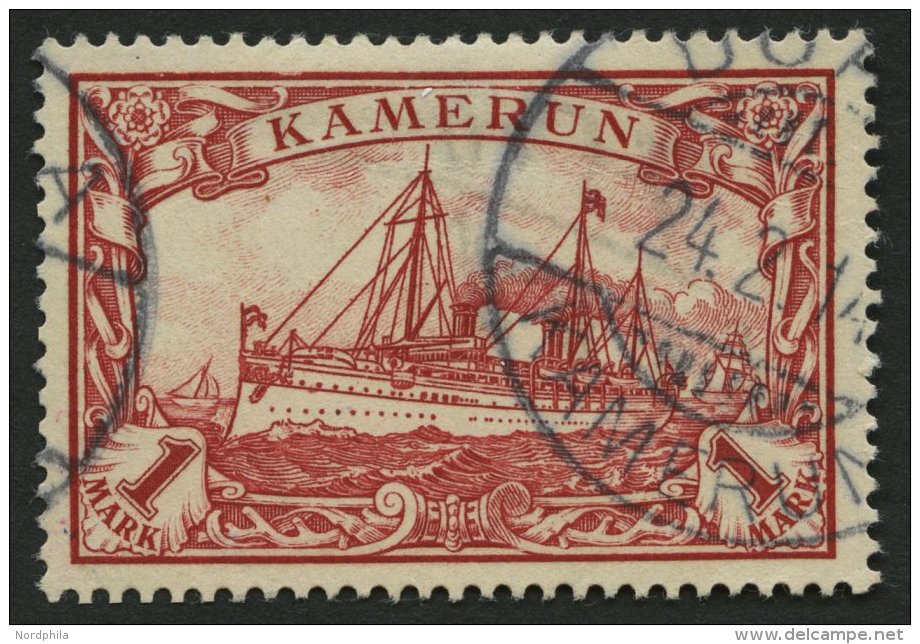 KAMERUN 16 O, 1900, 1 M. Rot, Ohne Wz., Pracht, Signiert, Mi. 90.- - Cameroun