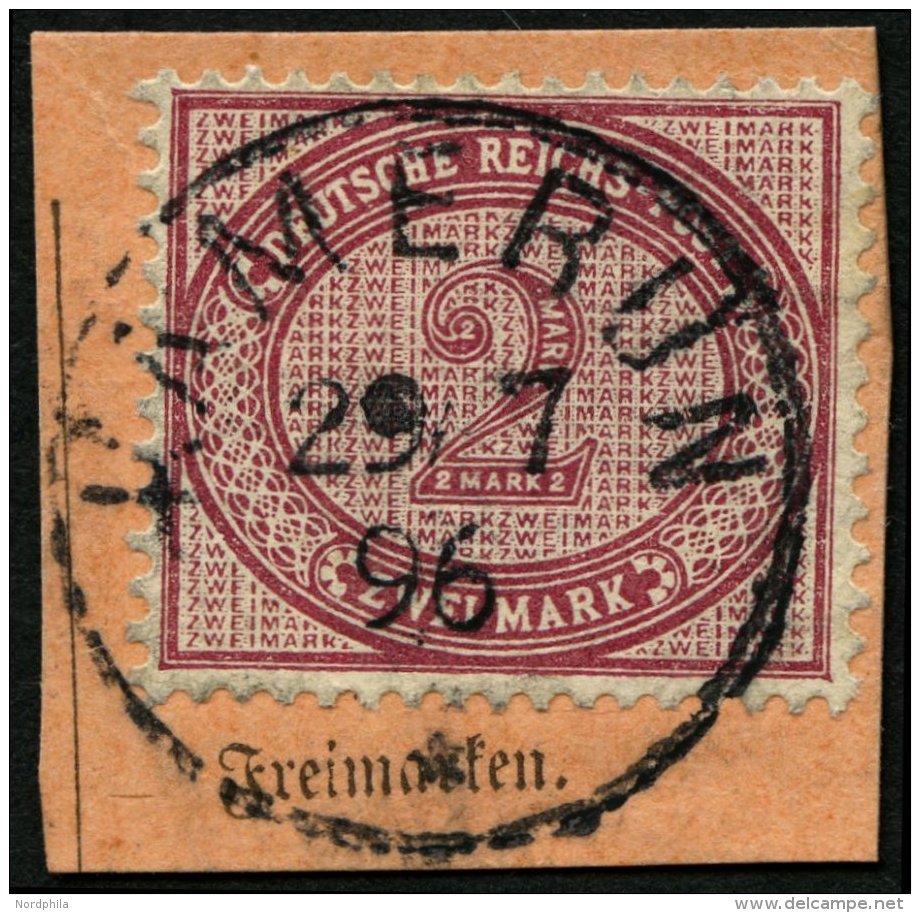 KAMERUN V 37e BrfStk, 1896, 2 M. Dunkelrotkarmin, Stempel KAMERUN, Postabschnitt, Pracht - Cameroun