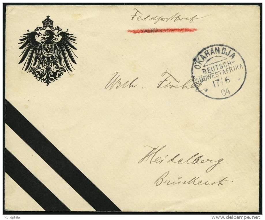 DSWA OKAHANDJA, 17.6.04, Patriotischer Feldpostbrief Von Der II. Kompanie Nach Heidelberg, Pracht - German South West Africa