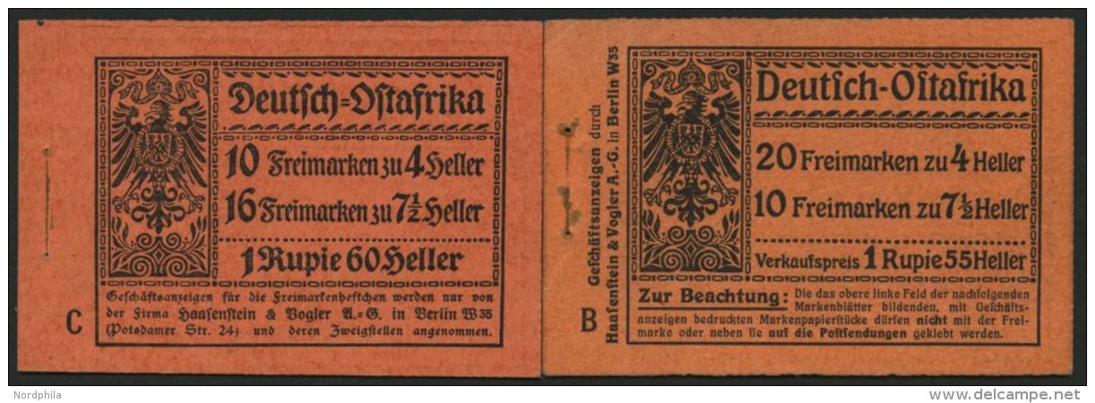 DEUTSCH-OSTAFRIKA 1912/3, Heftchendeckel B Und C Für Markenheftchen 2 Und 3 - German East Africa