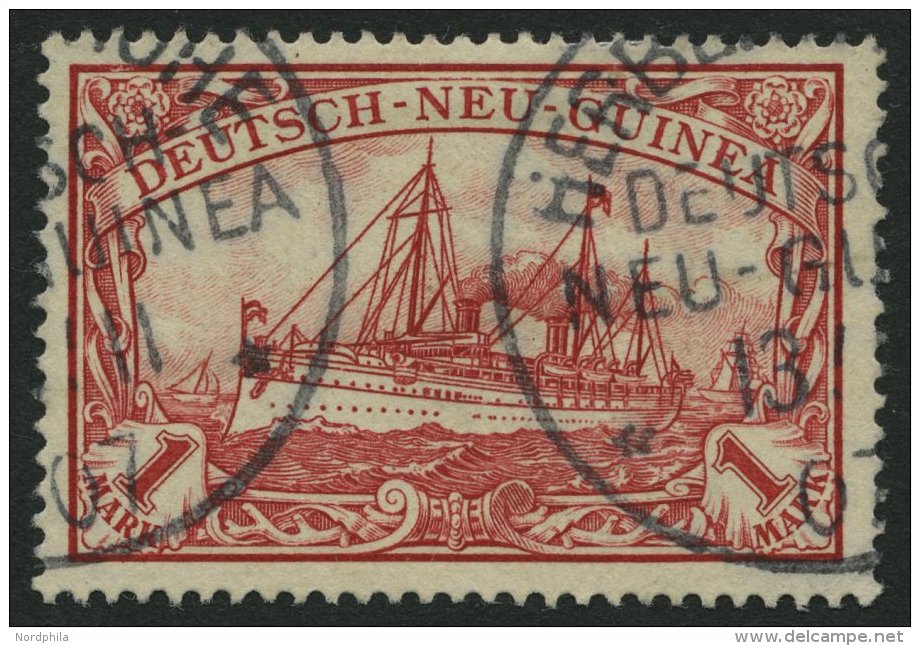 DEUTSCH-NEUGUINEA 16 O, 1901, 1 M. Rot, Stempel HERBERTSHÖHE, Pracht, Signiert, Mi. 65.- - German New Guinea