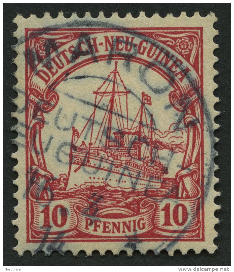 DEUTSCH-NEUGUINEA 9 O, 1900, 10 Pf. Dunkelkarminrot, Ohne Wz., Stempel MARON, Pracht, Signiert - Nouvelle-Guinée