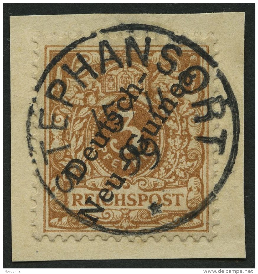 DEUTSCH-NEUGUINEA 1b BrfStk, 1898, 3 Pf. Hellockerbraun, Zentrischer Stempel STEPHANSORT, Kabinettbriefstück - Nouvelle-Guinée