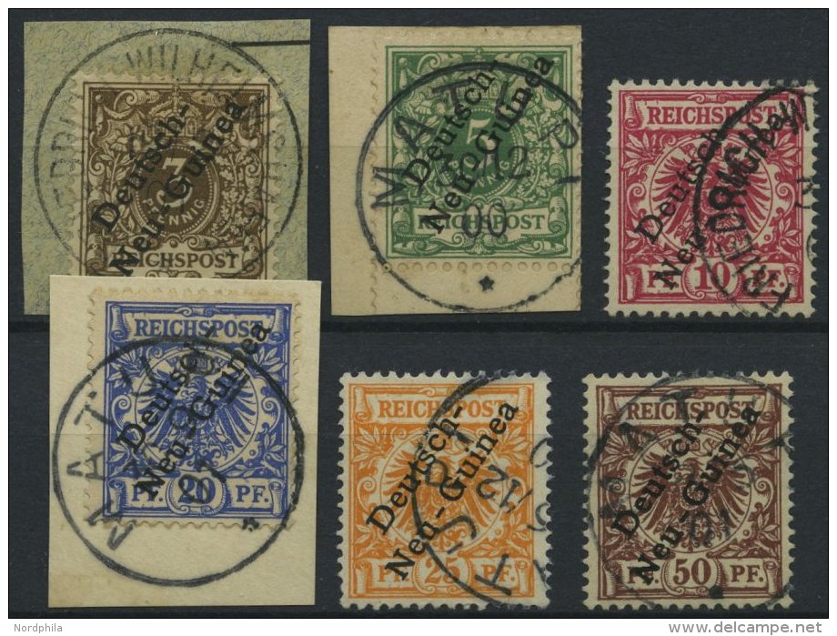 DEUTSCH-NEUGUINEA 1-6a O,BrfStk , 1897, Krone/Adler, Prachtsatz, Mi. 150.- - Nouvelle-Guinée