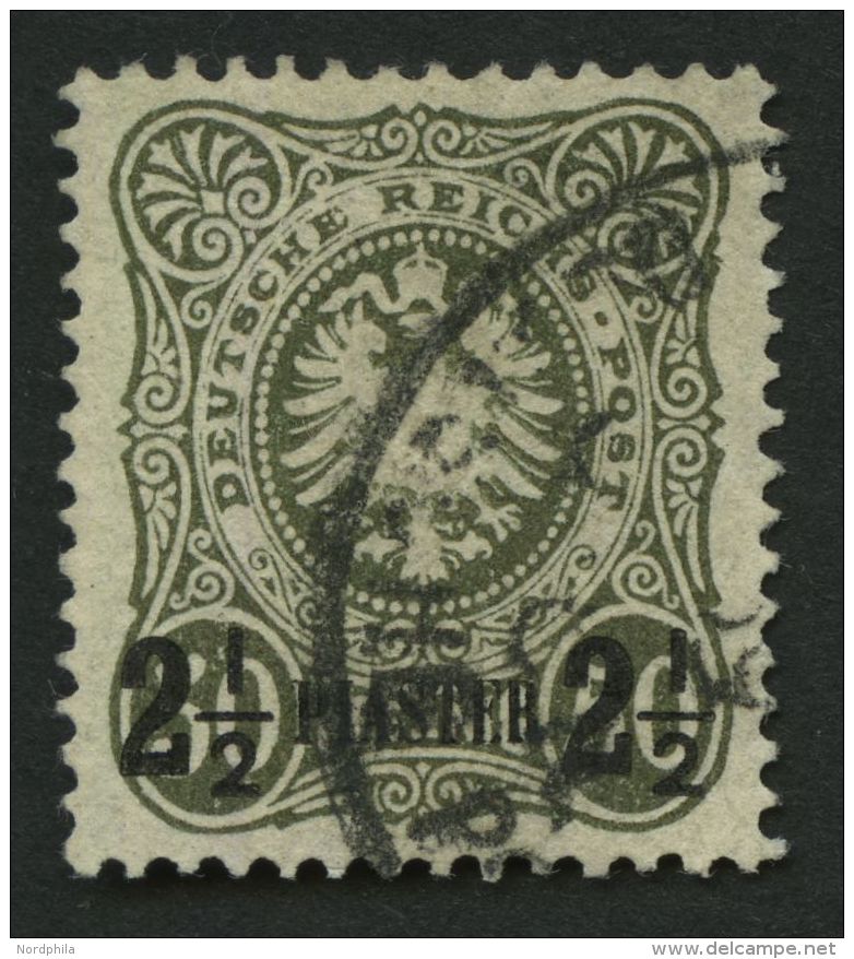 DP TÜRKEI 5b O, 1887, 21/2 Pia. Auf 50 Pf. Oliv, Pracht, Gepr. Starauschek, Mi. 100.- - Turkey (offices)