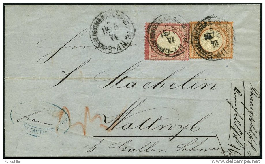 DP TÜRKEI V 19,21a BRIEF, 15.5.1874, 1 Gr. Größere Marke (16L!) Und 21/2 Gr. Großer Brustschild Au - Turkey (offices)